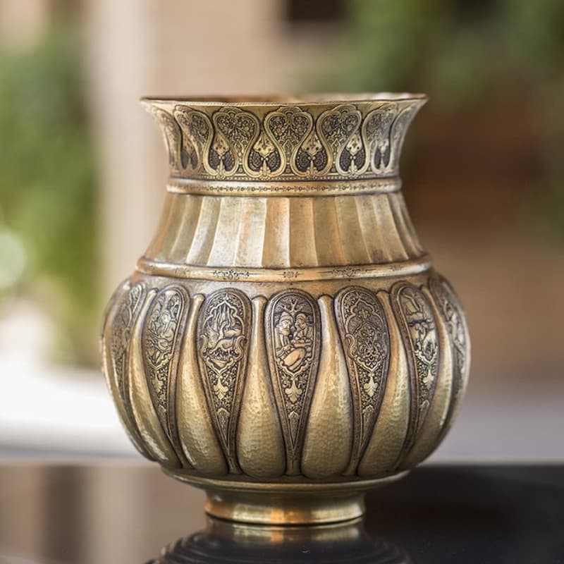 قلم کاری نقره (صنایع دستی) فلزی طرح گل بوته