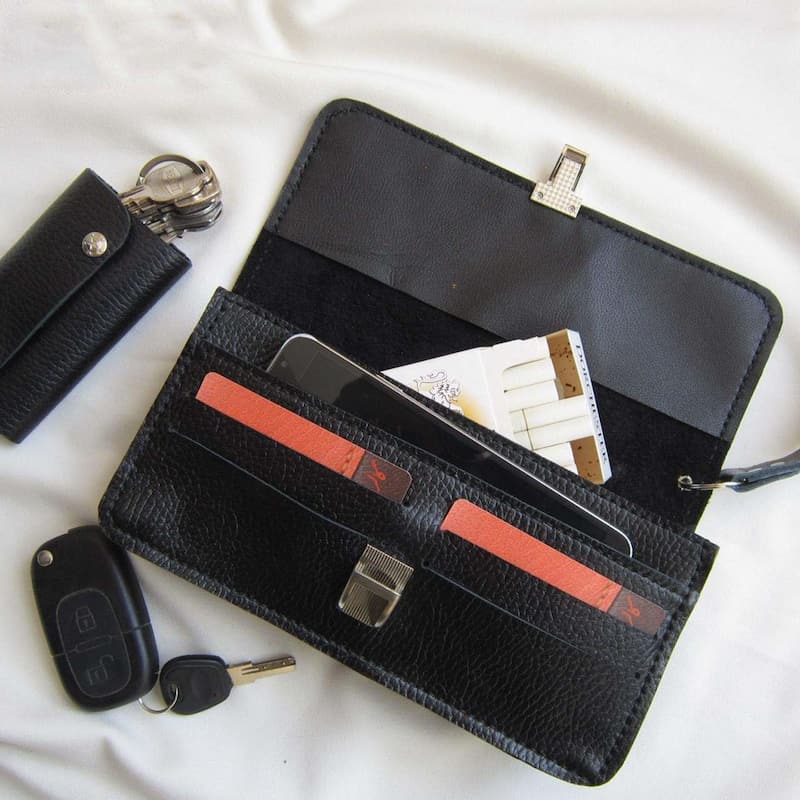 کیف مدارک دستی مردانه؛ چرم طبیعی مصنوعی 2 رنگ قهوه ای مشکی