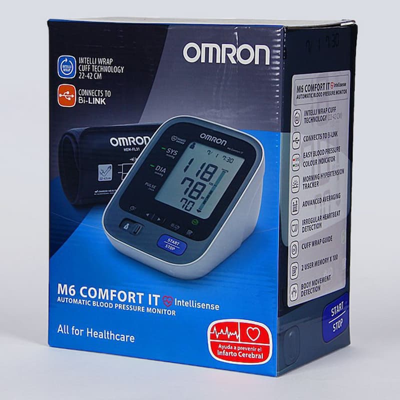 دستگاه فشار خون omron m6؛ دارای سنسور نمایانگرهای رنگی سبز نارنجی