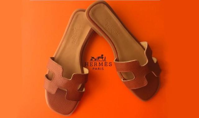 صندل هرمس اصل؛ چرم مصنوعی زیره PVC مناسب مهمانی پیاده روی روزانه