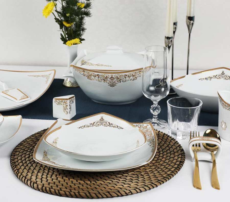 سرویس غذاخوری چینی خارجی؛ طلاکوب نقره کوب مقاوم برابر تغییر دما