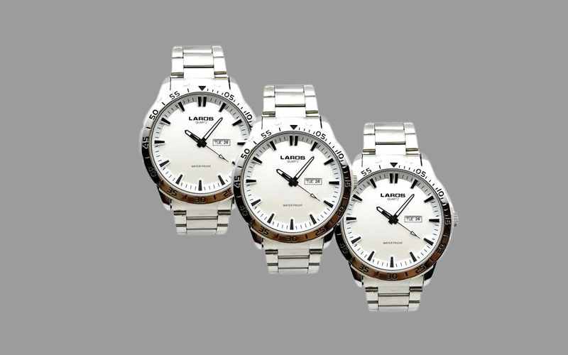 ساعت laros quartz (مچی) چرم استیل ضدآب 2 طرح مردانه زنانه