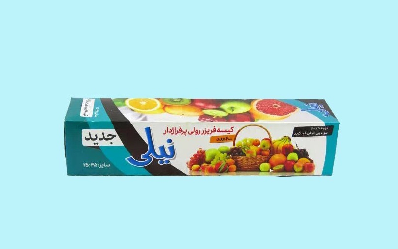 کیسه فریزر نیلی؛ نازک ضخیم بسته بندی مقوایی پلاستیکی سایز 35*25  freezer bag