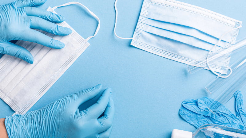 ماسک جراحی بند دار؛ سبز آبی فیلتراسیون ذرات معلق