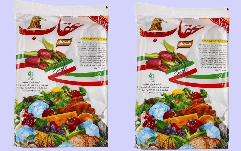 کیسه فریزر عقاب؛ رولی ساده چسبی جنس پلی اتیلن تعداد (100 200)