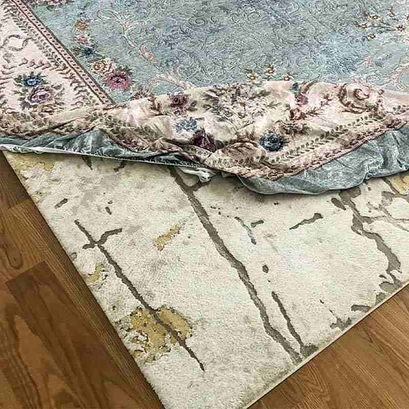 روفرشی 12 متری طرح فرش (کاور) مخمل ابریشم رنگ گردویی فیروزه ای