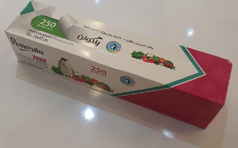 کیسه فریزر رولی پنگوئن؛ ساده پرفراژدار جعبه ای سایز (25*35 30*40 37*47)