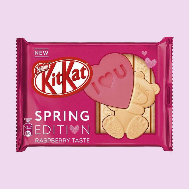 شکلات کیت کت صورتی؛ شکلاتی طعم تمشک خرسی United Kingdom