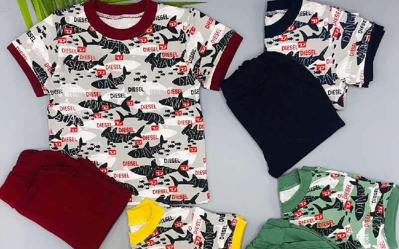 پوشاک عمده بچه گانه؛ بلوز شلوار سرهمی بسته بندی 10 عددی