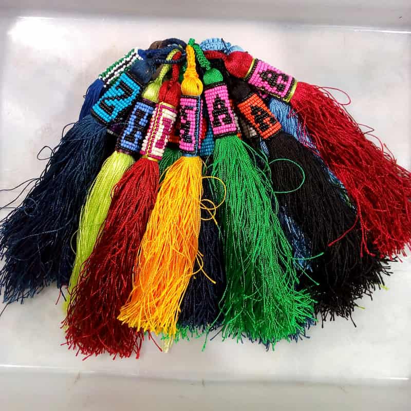 جاکلیدی زندان بافت؛ مشکی سفید آبی جنس نخ ابریشم