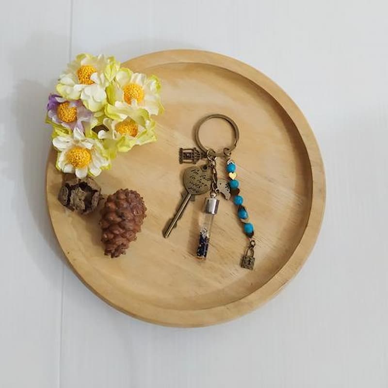 جاکلیدی دانه برنج؛ زنجیر دار ساده استوانه ای گرد دایره ای منشوری قلبی ستاره brass