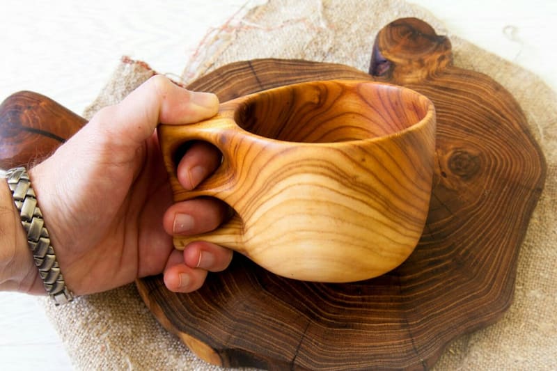 لیوان چوبی؛ دسته دار بدون دسته جنس چوب راش گردو مقاومت بالا