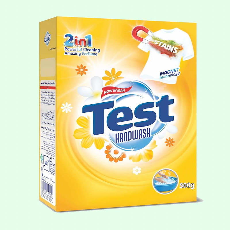 پودر ماشین لباسشویی تست؛ قدرت پاک کنندگی بالا ضدلک حساسیت 500 4000 گرم