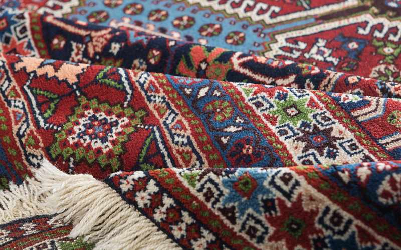 پادری گلیم دستبافت؛ سنتی فانتزی 3 جنس کاموا نخ پنبه پشم