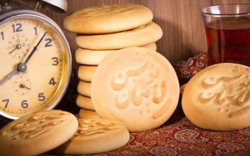 کلوچه لاهیجان درب کارخانه؛ گردویی نارگیلی آرد شکر پذیرایی 50 عددی