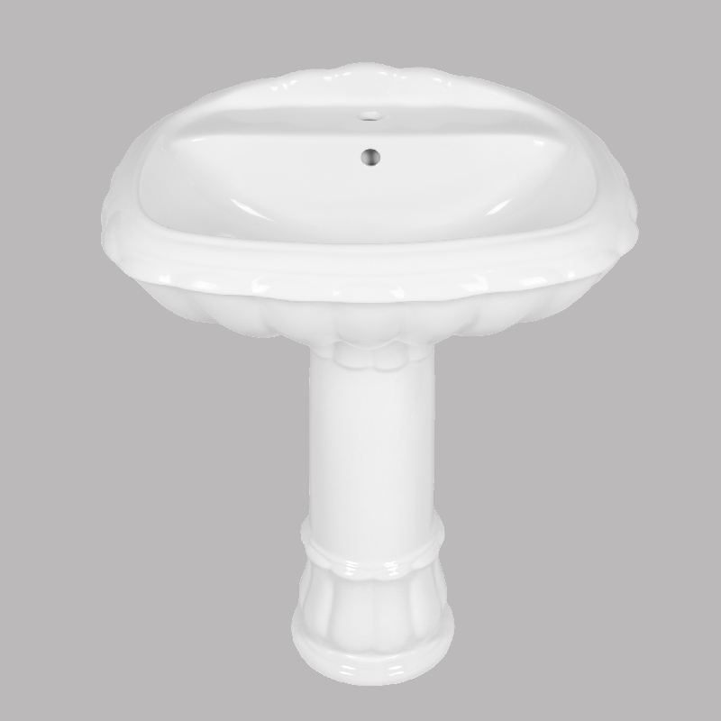 روشویی مروارید؛ پایه سرخود نیم پایه مدل فیروزه گلوریا جنس سرامیکی