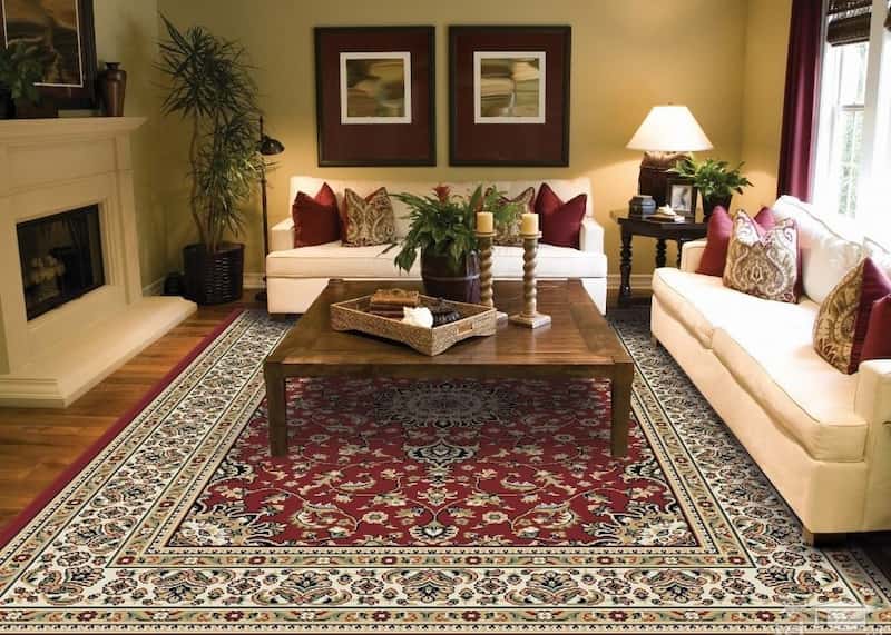 فرش 9 متری الماس کویر؛ نخ پشم پنبه پلی استر تراکم (700 1000) شانه