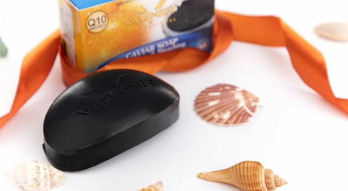 صابون خاویار والنسی؛ کلاژن ساز درمان جوش آکنه حاوی ویتامین (B A E D)