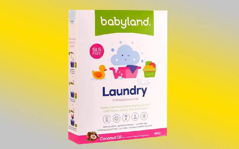 پودر صابون بیبی لند؛ معطر لطیف دستی ماشینی 400 گرمی لباس کودک