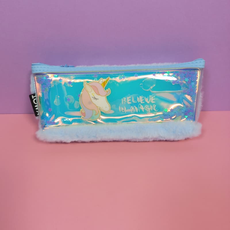 جامدادی آکواریومی یونیکورن؛ پلاستیکی زیپ دار طرح سه بعدی Unicorn