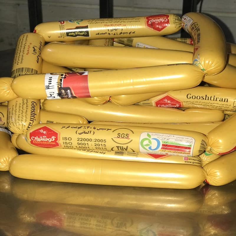 سوسیس آلمانی گوشتیران؛ گوشت مرغ گوساله گوسفند خوش طعم 100% طبیعی