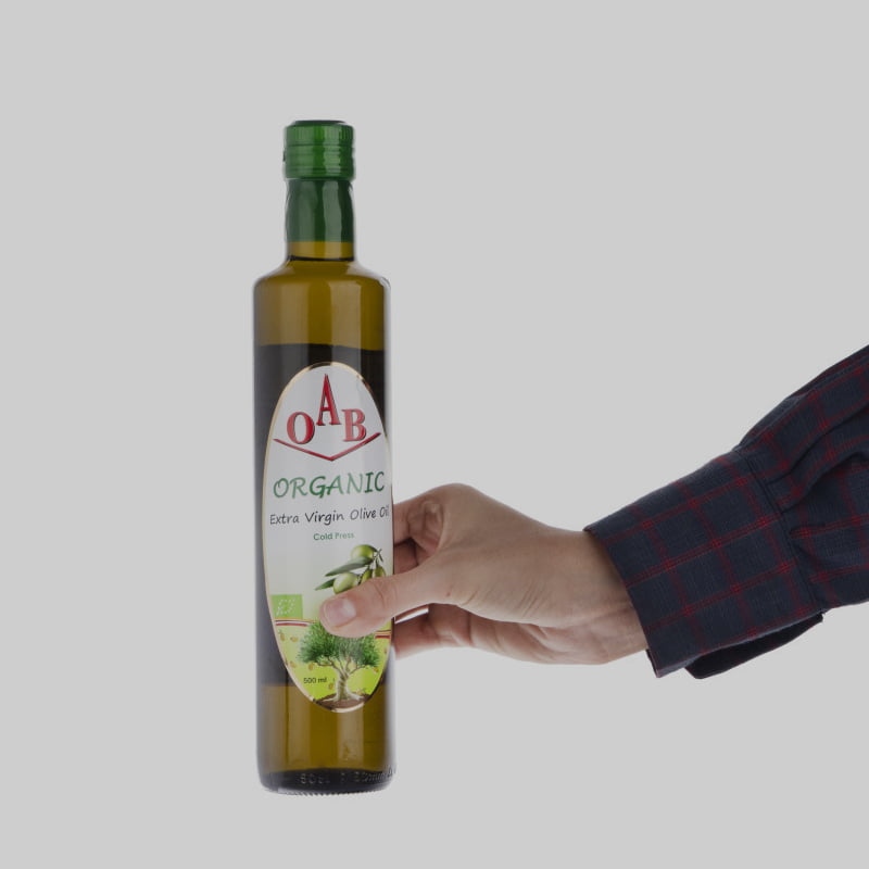 روغن زیتون oab؛ نیم لیتری بسته بندی شیشه ای حاوی مواد معدنی مناسب سالاد