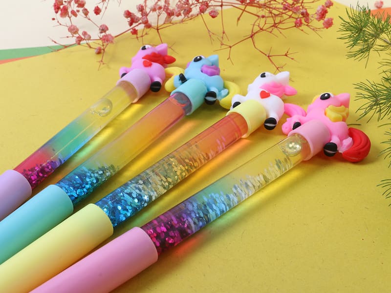 خودکار تک شاخ اکلیلی (طرح یونیکورن) جنس سیلیکونی پلاستیکی