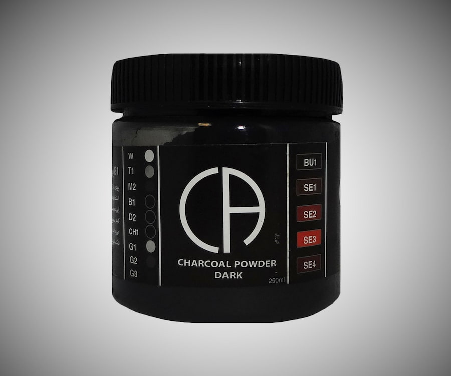 پودر زغال سفید کلارک؛ چرب خشک بافتی نرم لطیف چسبندگی بالا