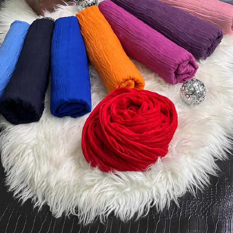 شال پلیسه رنگی؛ نخی کوتاه بلند 3 الیاف (مصنوعی طبیعی اکریلیک)