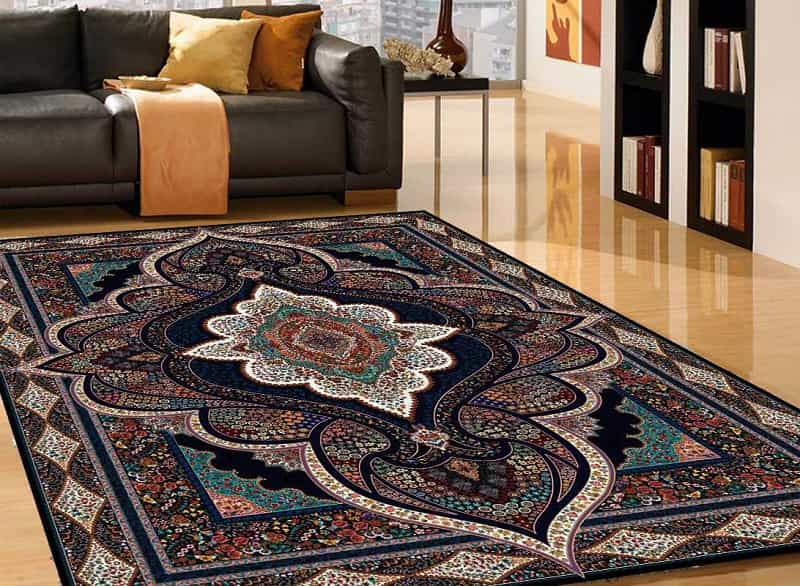 فرش ابریشم گونه مشهد اردهال؛ قرمز ارغوانی کرم 2 جنس پنبه پلی استر