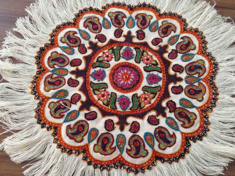 پته رومیزی؛ پشم ابریشم نخ قابل شستشو ابعاد (10 15 50) سانتی متر