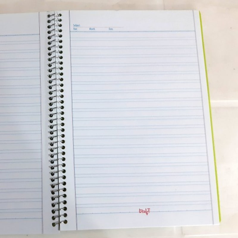 دفتر زبان دو خط؛ انعطاف پذیر رنگ (آبی زرد) تعداد برگ 60 80