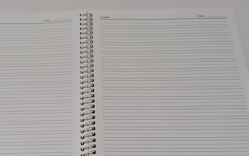 دفتر زبان سه خط؛ جلد طلقی کاغذی کارتونی 2 رنگ آبی مشکی