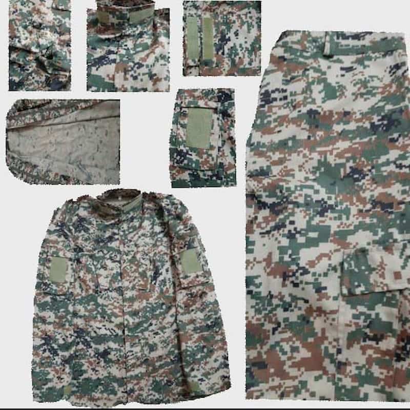 لباس بسیجی کامپیوتری؛ پیراهن شلوار نخی 2 رنگ سبز خاکی دارای کمربند