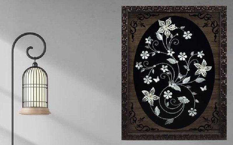 تابلو نقره طرح گل؛ مستطیلی لوزی مربعی ماندگاری بالا رنگ ثابت