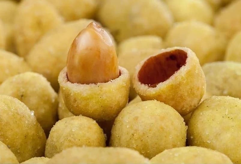 بادام زمینی حجیم شده (آجیل) فلفلی پنیری پیتزایی حاوی فیبر پروتئین