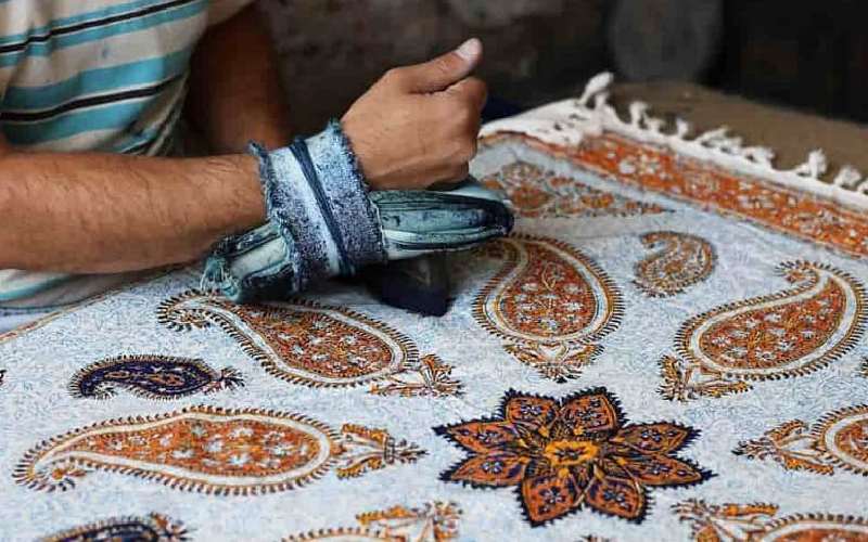 پارچه قلمکار جعفری (چیت سازی) طرح جذاب ضخامت طول عمر بالا