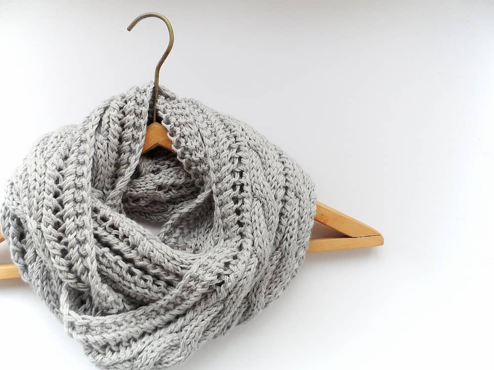 شال بافتنی مردانه؛ کتان ابریشمی پشمی 2 طرح فرانسوی گره ای