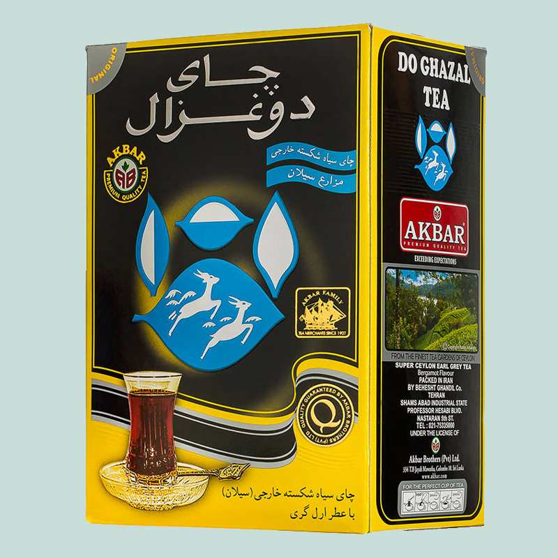 چای دو غزال؛ سبز سیاه عطری ساده 2 بسته بندی جعبه ای قوطی