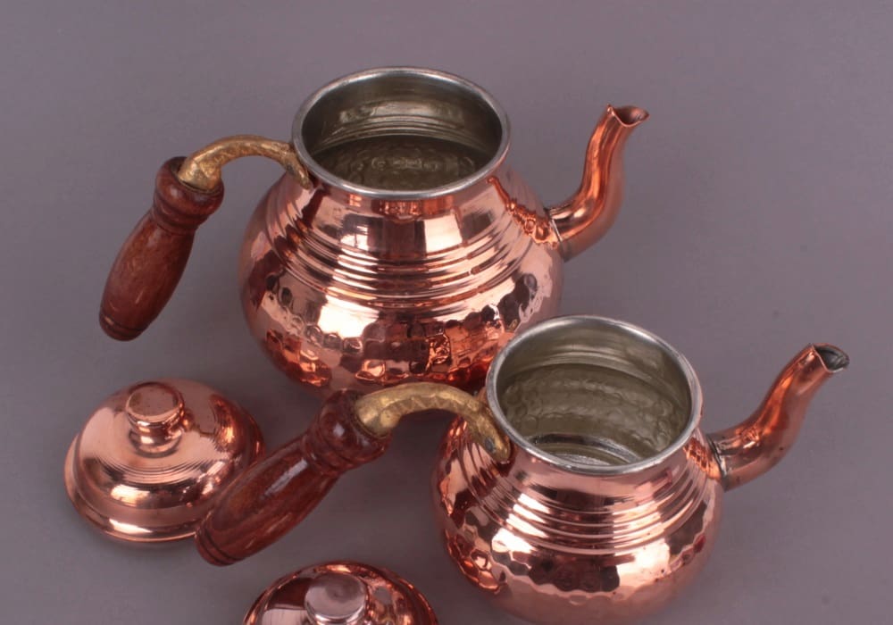 ظروف مسی جدید؛ پارچ لیوان بشقاب قابلمه ماهیتابه خورشت خوری مات براق