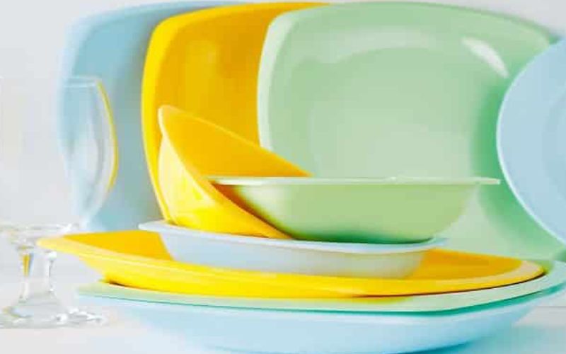 ظروف ملامین پلاستیک؛ گرد مربع بیضی جنس کریستال فشرده