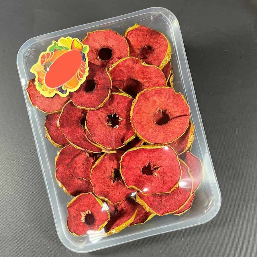 سیب خشک لبویی؛ چیپسی ورقه ای بسته بندی قوطی کریستالی جعبه ای پلاستیکی