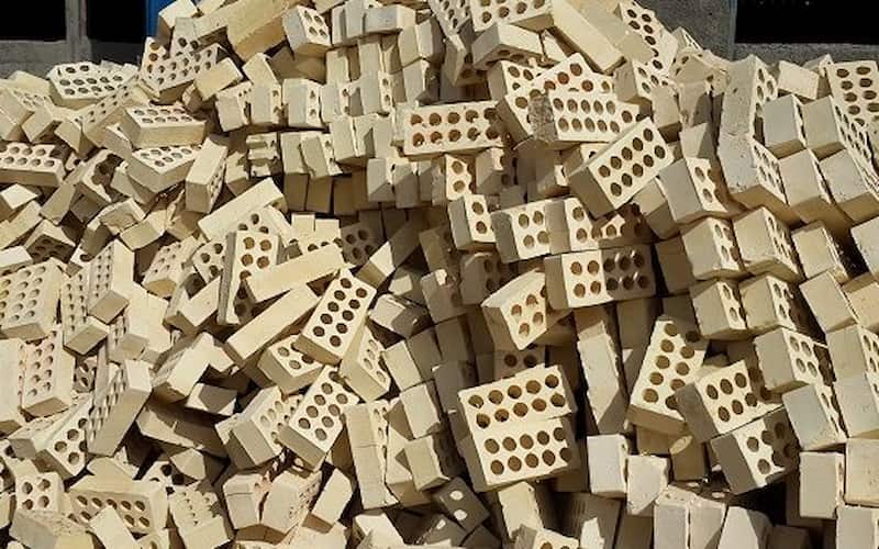 آجر فشاری سوراخ دار؛ زرد قرمز دارای مقاومت عمر بالا