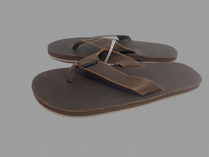 صندل انگشتی چرم؛ لژدار مشکی عسلی زیره پی وی سی مختص کودکان بزرگسالان