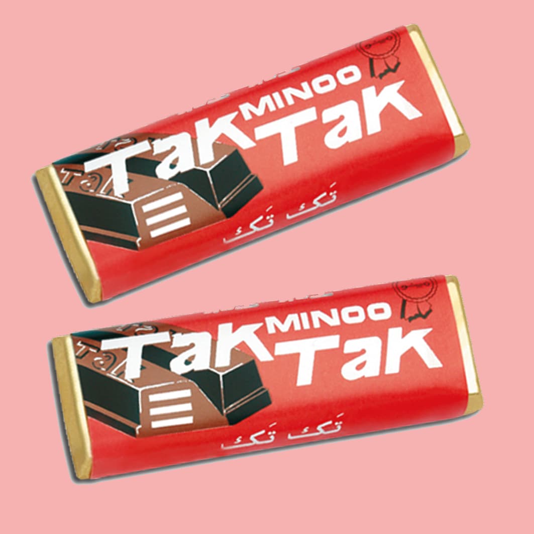 شکلات تک تک؛ دوانگشتی چهار انگشتی نعناع پرتقال موز آنتی اکسیدان Tak Tak chocolates