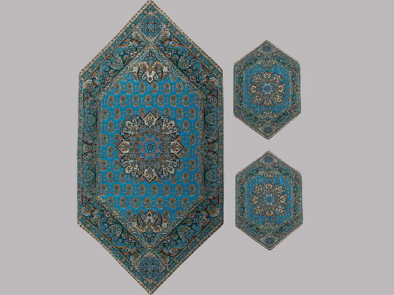 ترمه قاجار یزد (صنایع دستی) ابریشمی زربافت 2 طرح شاه عباسی نسترن