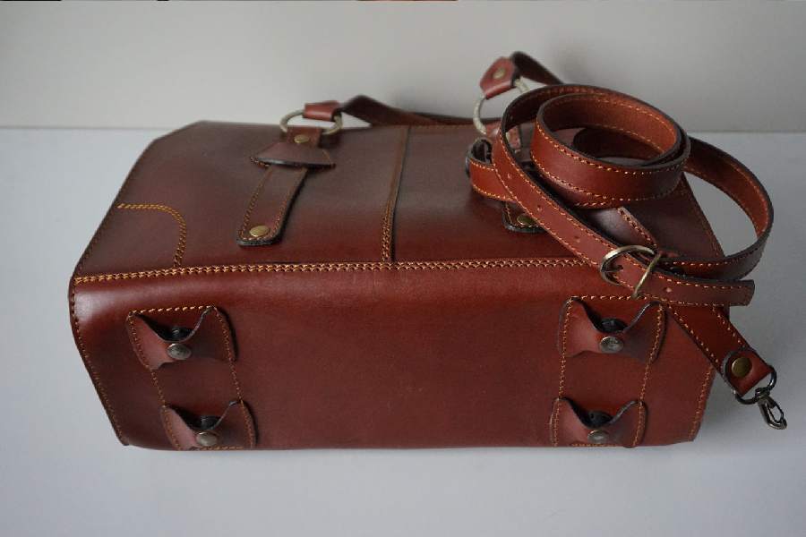 کیف چرم فاخر؛ اداری دانشجویی قهوه ای عسلی 2 جنس طبیعی مصنوعی