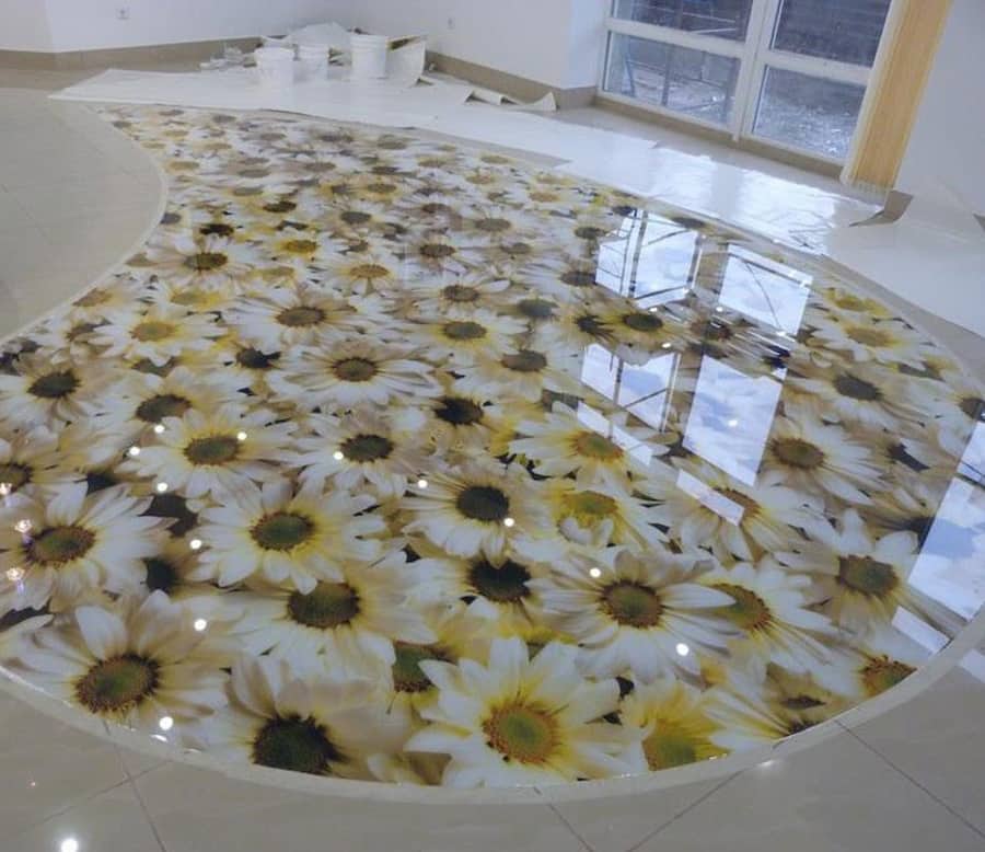 کاشی سه بعدی متحرک؛ چند ضلعی چهار گوش مربعی 2 نوع چاپی برچسبی