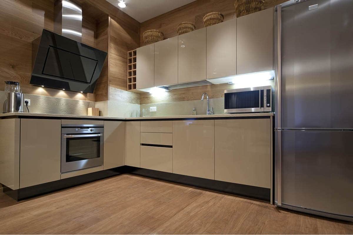 ام دی اف های گلاس کرم؛ ساختمان دکوراسیون قهوه ای کمد کابینت