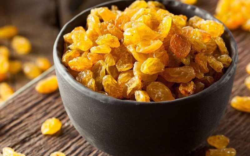 کشمش و روده تحریک پذیر (خشکبار) پلویی تیزابی 2 رنگ سبز زرد